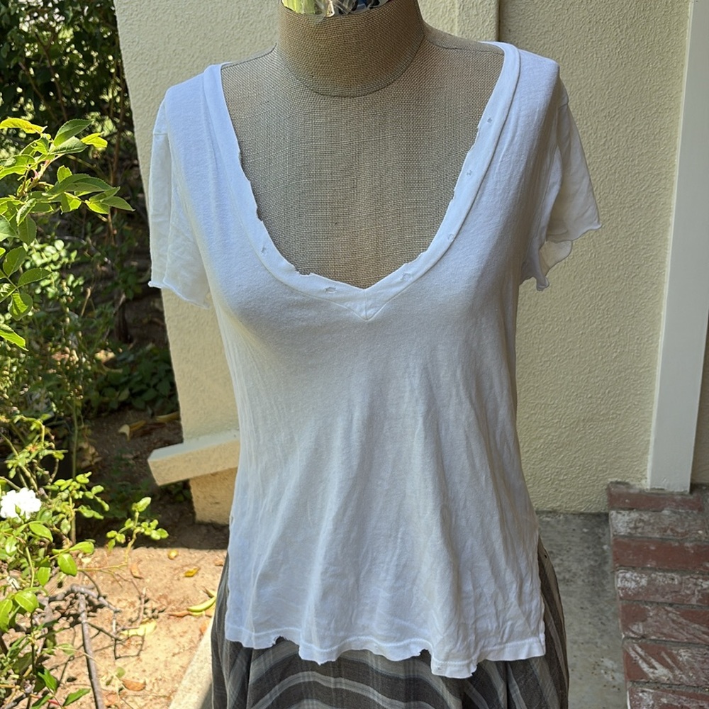 LNA white soft great high end slouchy tshirt. Made in USA - Picture 2 of 10